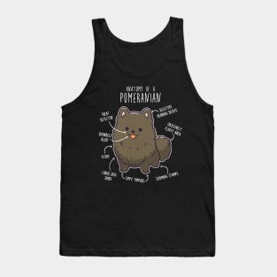 Black Pomeranian Dog Anatomy Tank Top